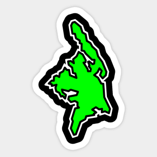 Cortes Island BC Silhouette in a Lime Colour - Clean and Green - Cortes Island Sticker